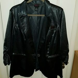 Metallic charcoal blazer